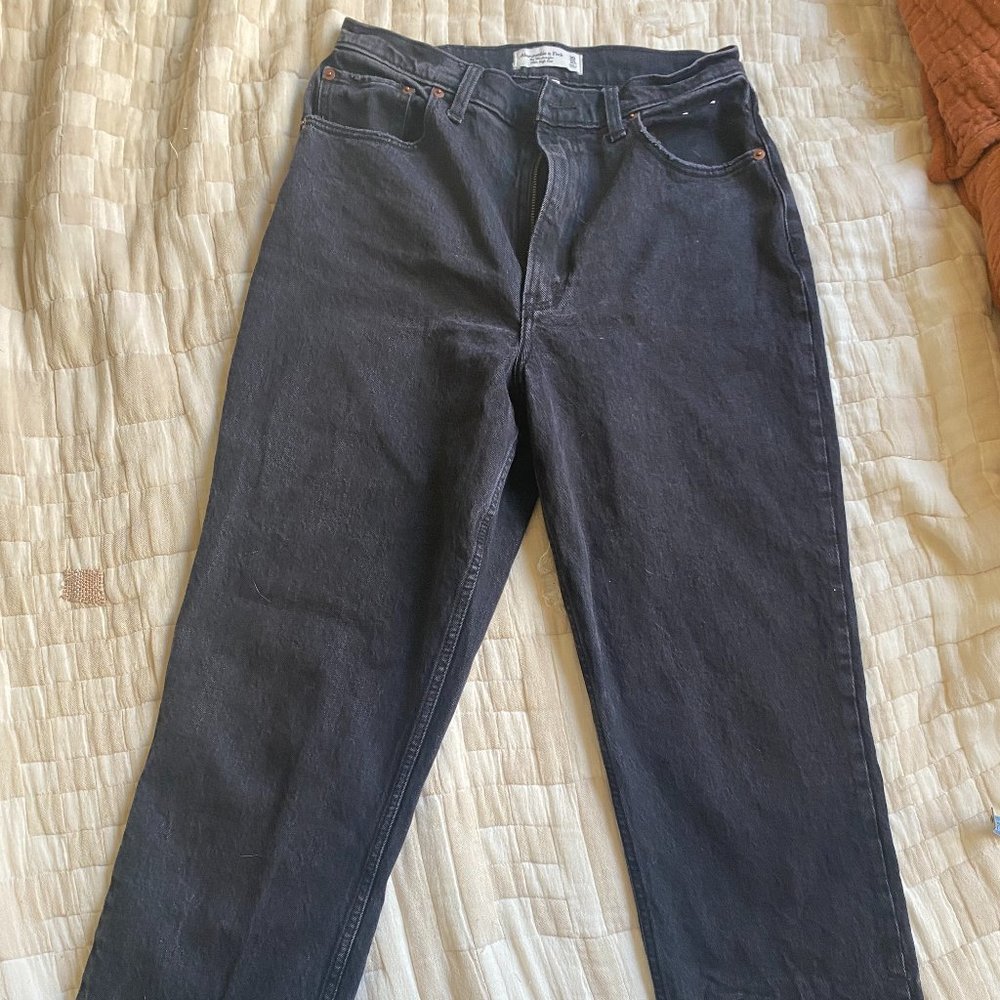 Abercrombie & Fitch 90s Straight Ultra High Rise Black Jeans